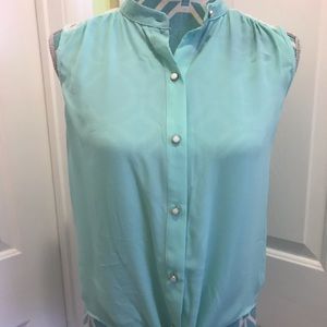 Trendy button down blouse